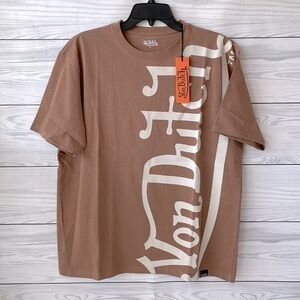 Von Dutch Vertical Logo shirt top Oversized
Relaxed Fit Heavyweight Tee Taupe